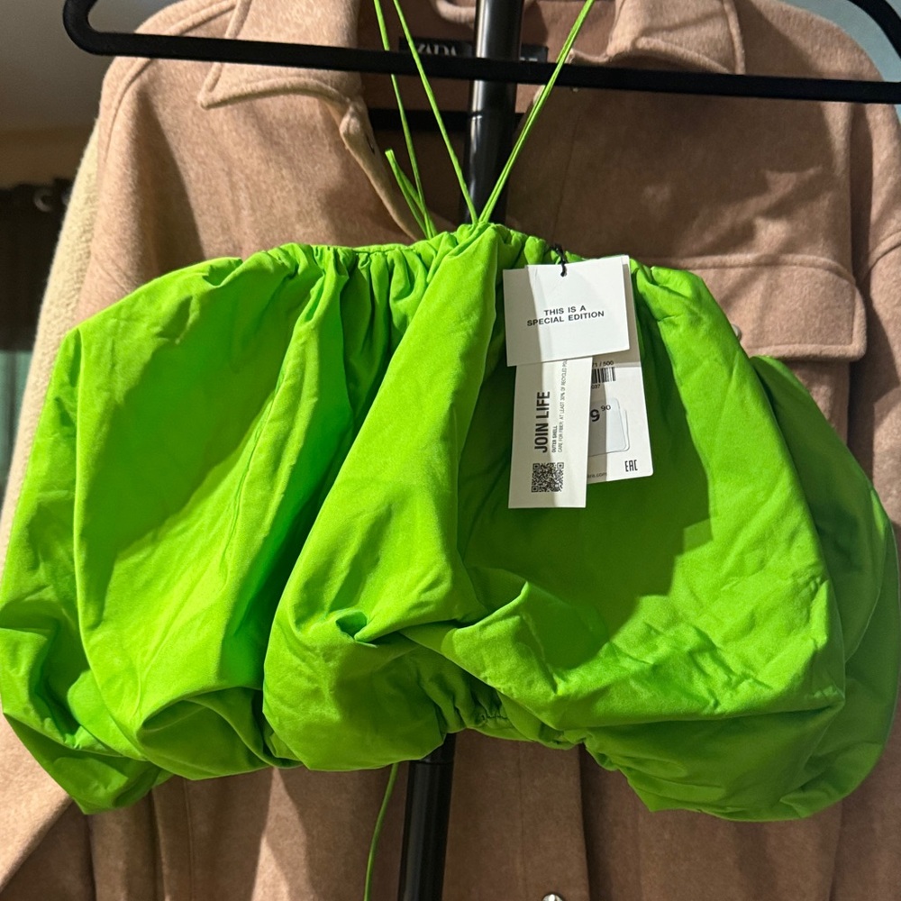 Zara Bright Green Crop Top - Picture 3 of 7